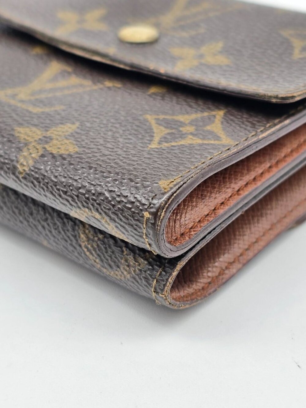 Authentic Louis Vuitton Monogram Canvas Compact Flap Snap Wallet Brown LV - Picture 7 of 16